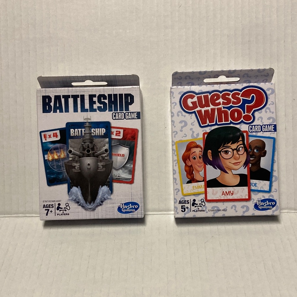 Hasbro Battleship and Guess Who? Card Games -
